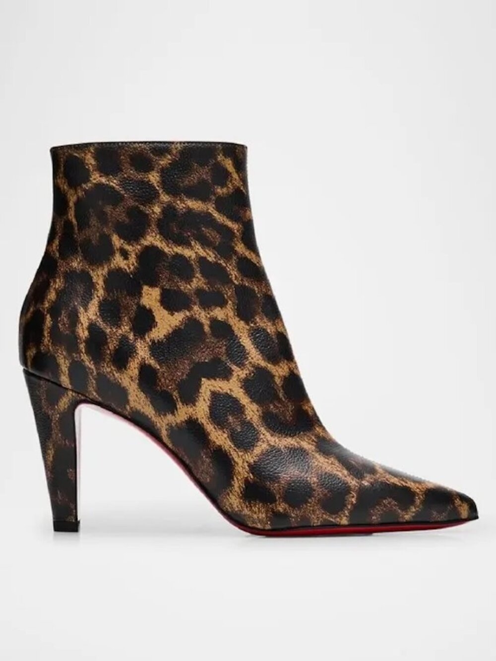Christian Louboutin VIBELLA BOOTY 85 Leopard Ankle  Boots Heels Bootie